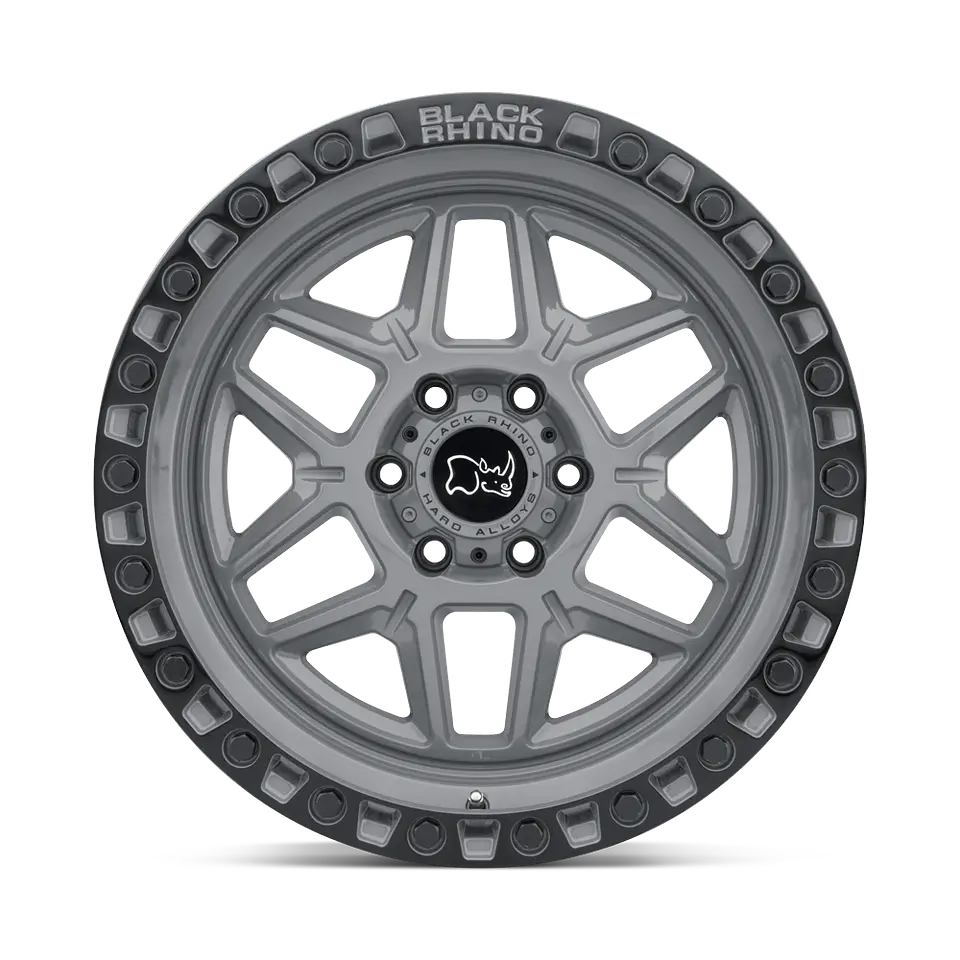Juego de 4 llantas 17X9.0 6X139.7/-12 Black Rhino Kelso Battleship Gray W/Black 1