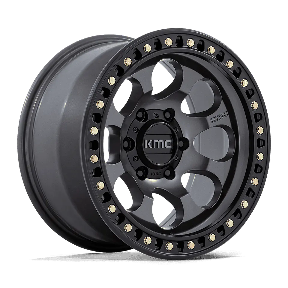 Juego de 4 llantas 17X9.0 6X139.7/-12 KMC Km550 Riot Anthracite W/Satin Black L 1