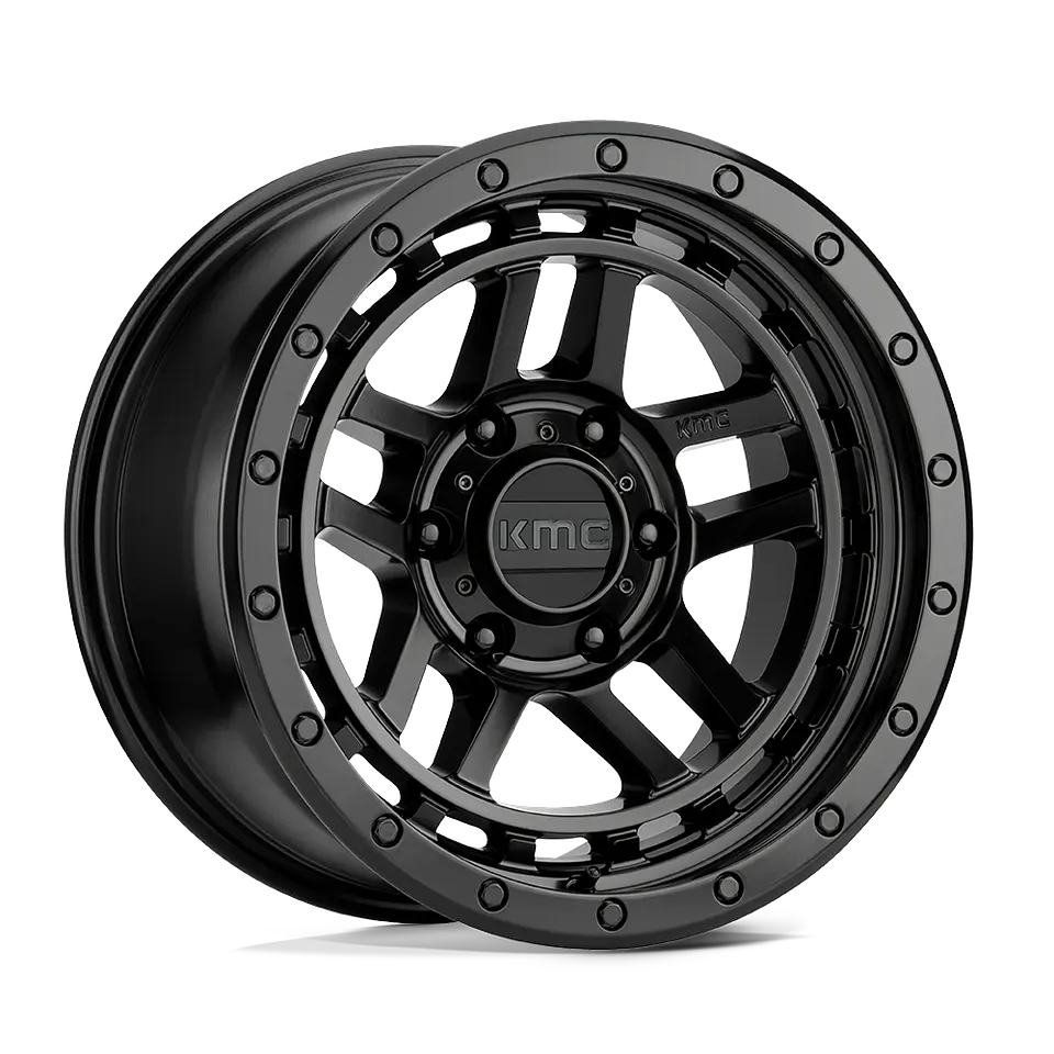 Juego de 4 llantas 18X8.5 6X139.7/00 KMC Recon Satin Black Km540 Cb106.25 1