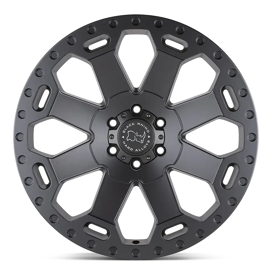 Juego de 4 llantas 17X9.0 6X139.7/-12 Black Rhino Warlord  Matte Black W/Machin 1
