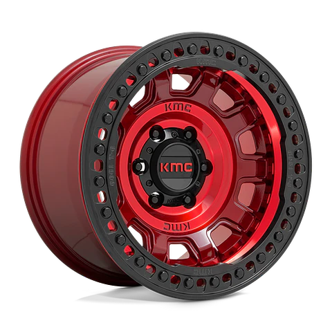 Juego de 4 llantas 17X9.0 5X127/-38 KMC Tank Beadlock Candy Red Km236 Cb71,5