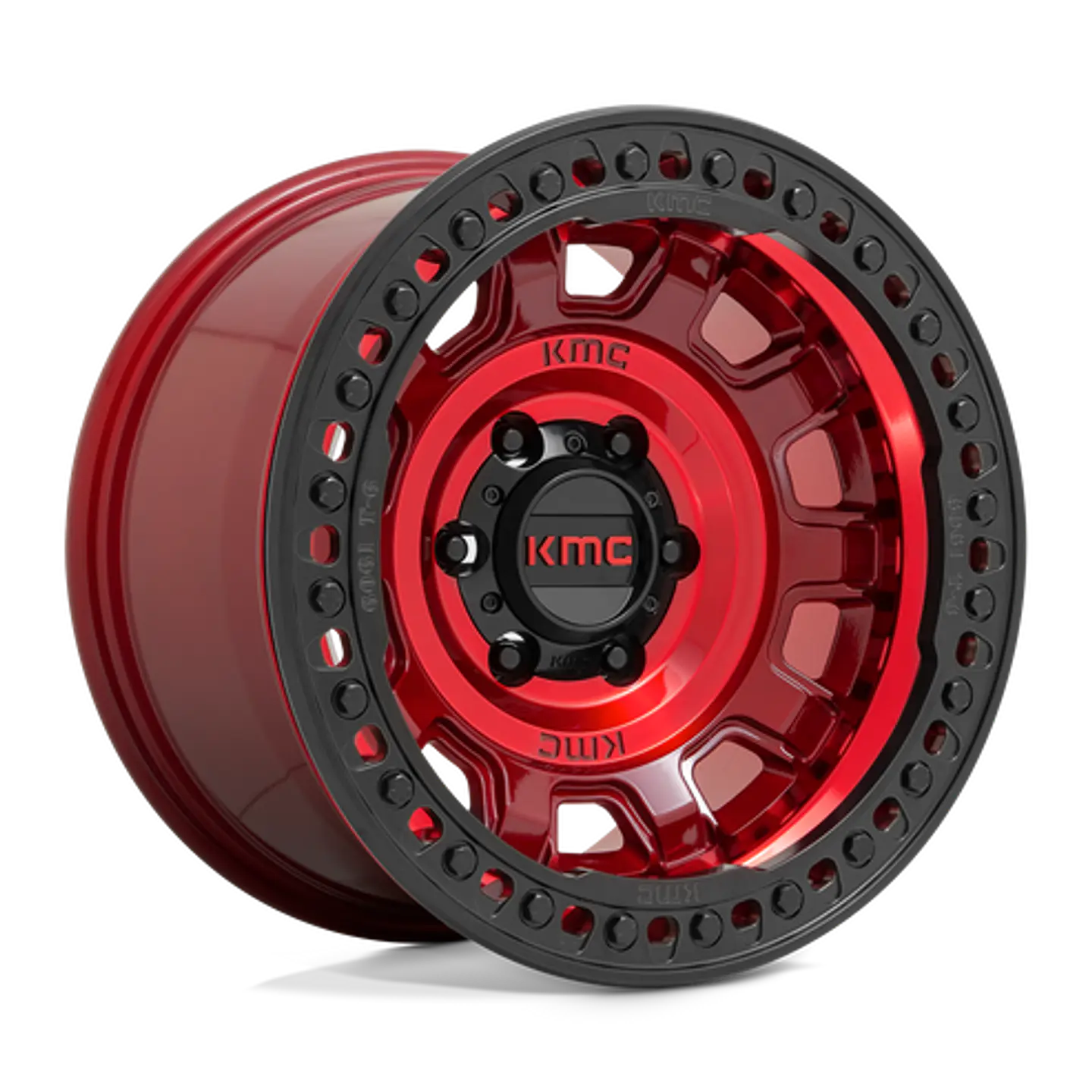 Juego de 4 llantas 17X9.0 5X127/-38 KMC Tank Beadlock Candy Red Km236 Cb71,5 1