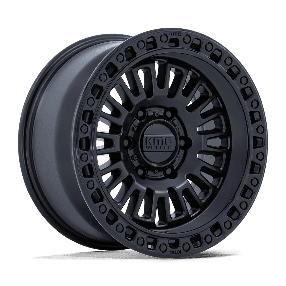 Juego de 4 llantas 17X8.5 6X139.7/00 KMC Km554 Aztec Matte Black W/Gloss Black 1