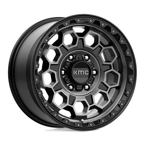 Juego de 4 llantas 17X9.0 5X127/-12 KMC Trek Satin Black With Gray Tint Cb71.5