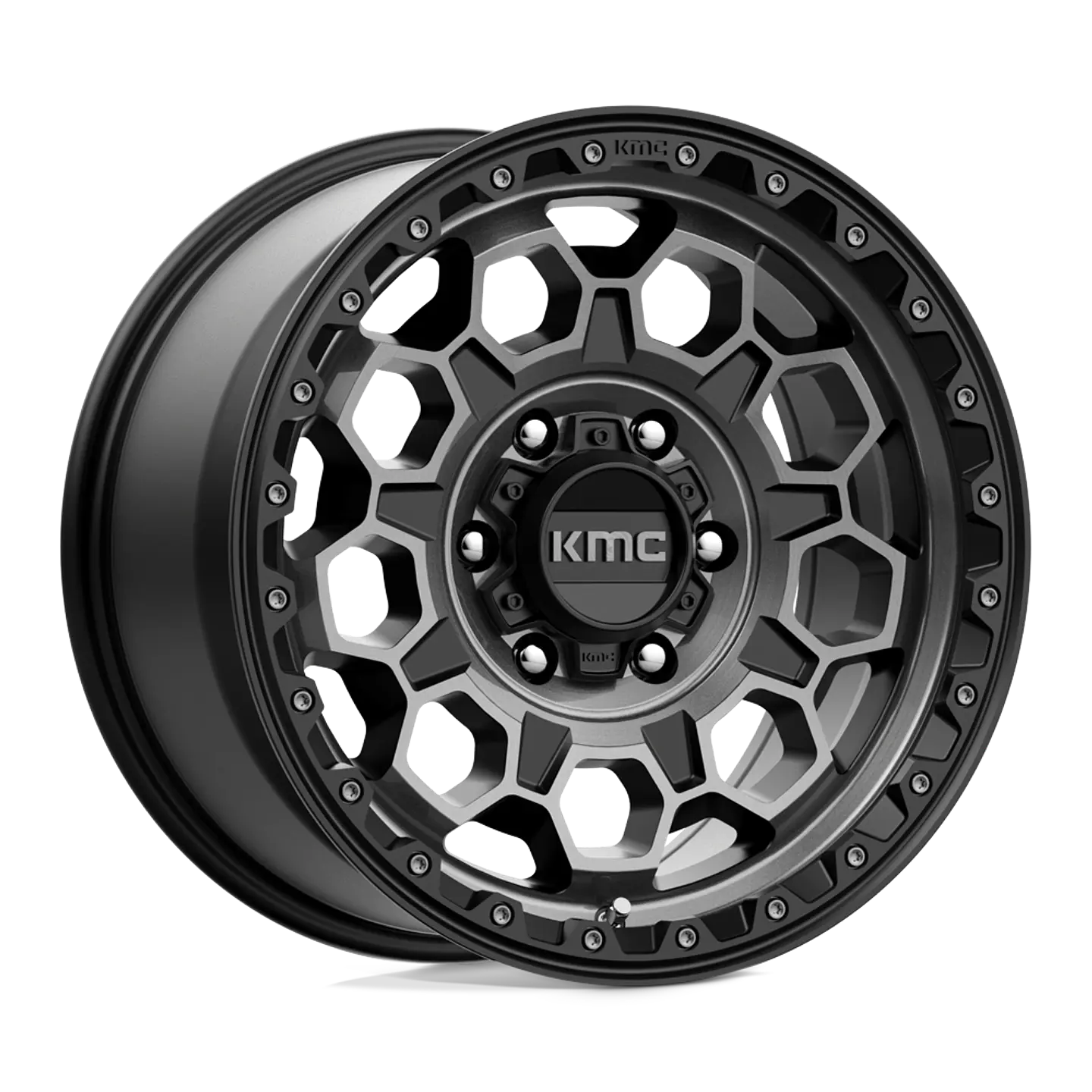 Juego de 4 llantas 17X9.0 5X127/-12 KMC Trek Satin Black With Gray Tint Cb71.5 1