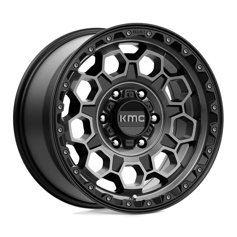 Juego de 4 llantas 17X9.0 5X127/-12 KMC Trek Satin Black With Gray Tint Cb71.5 1