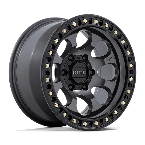 Juego de 4 llantas 18X9.0 6X139.7/18 KMC Km550 Riot Anthracite W/Satin Black Li
