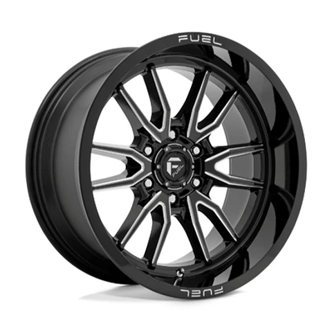Juego de 4 llantas Fuel CLASH 6 17X9 6X139.7 ET-12 GLOSS BLACK MILLED