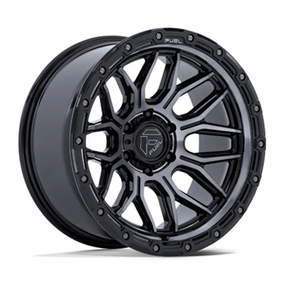 Juego de 4 llantas Fuel SURGE 17X9 6X139.7 ET-12 GLOSS BLACK MACHINED W/ GTCC 1