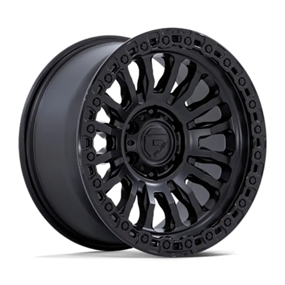 Juego de 4 llantas Fuel RINCON 17X8.5 6X135 ET-1 MATTE BLACK W/ GLOSS BLACK LIP 1