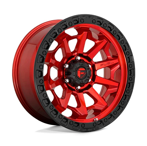 Juego de 4 llantas Fuel COVERT 17X9 6X139.7 ET-12 CANDY RED BLACK BEAD RING