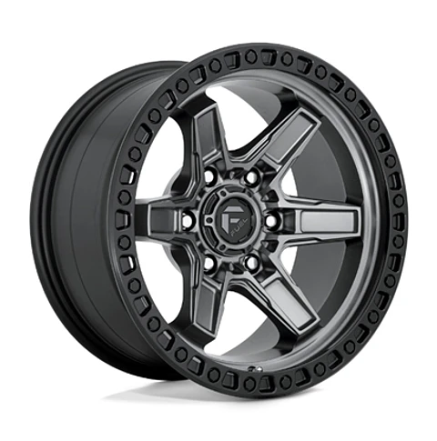 Juego de 4 llantas Fuel KICKER 17X9 6X139.7 ET-12 MATTE GUN METAL BLACK LIP