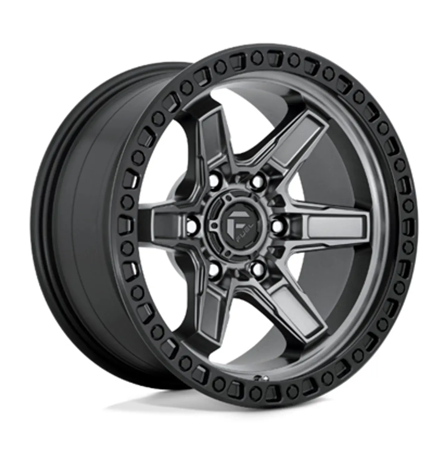 Juego de 4 llantas Fuel KICKER 17X9 6X114.3 ET+12 MATTE GUN METAL BLACK LIP 1