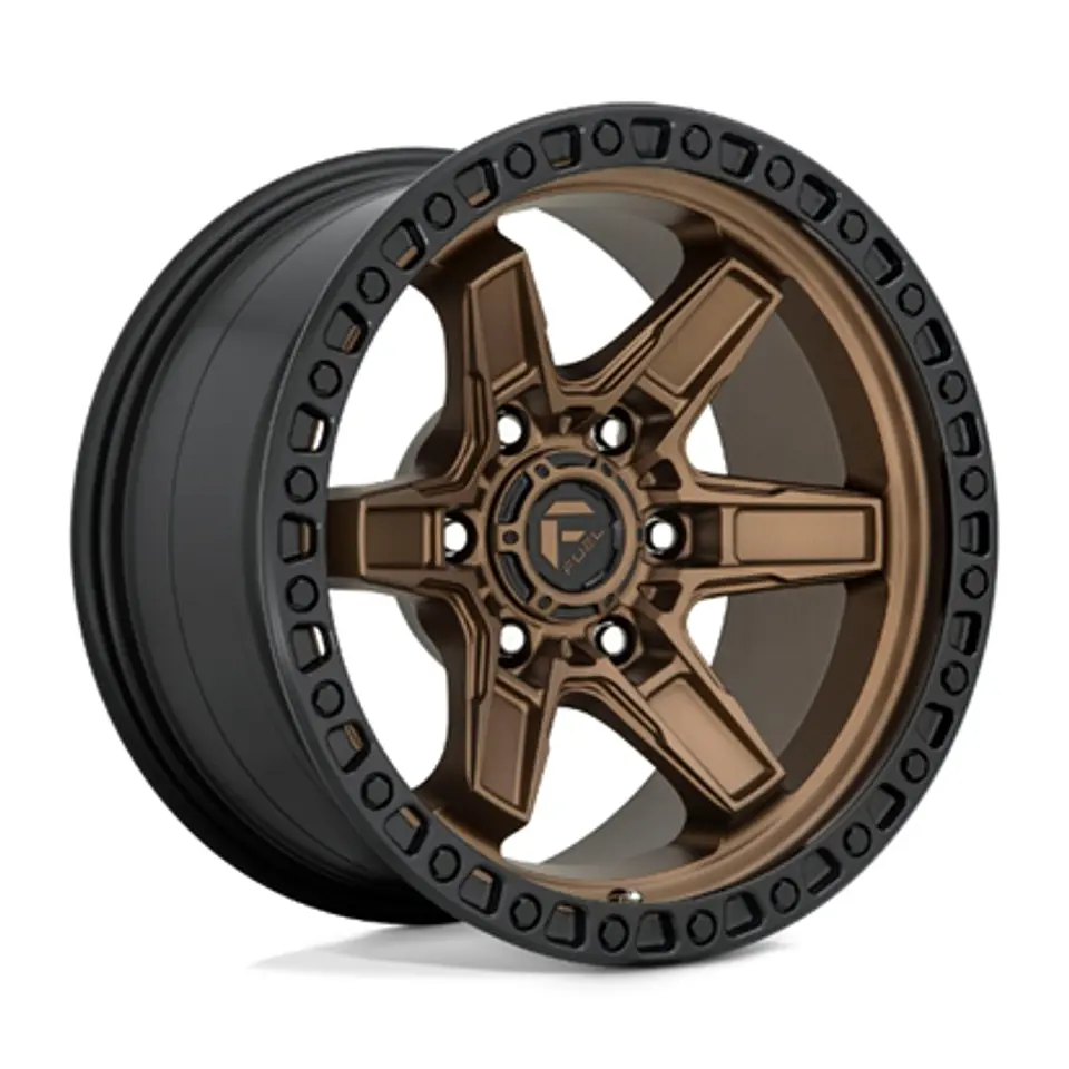 Juego de 4 llantas Fuel KICKER 17X9 6X139.7 ET-12 MATTE BRONZE BLACK LIP 1