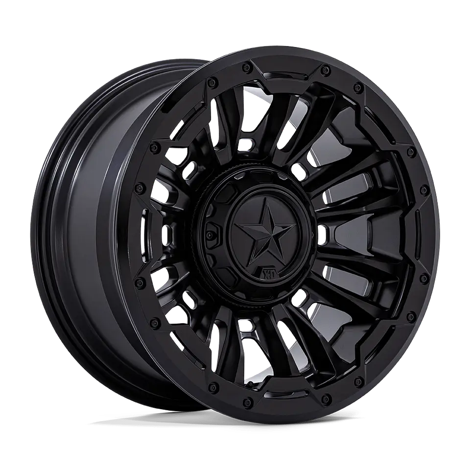 Juego de 4 llantas XD XD870 BOMBER 20X9 5X127/5X139.7 ET+1 MATTE BLACK W/ GLOSS BLACK RING 1