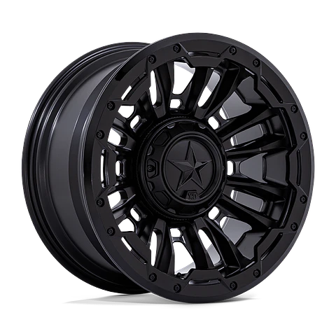 Juego de 4 llantas XD XD870 BOMBER 20X9 6X135/6X139.7 ET+1 MATTE BLACK W/ GLOSS BLACK RING