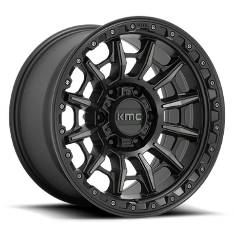 Juego de 4 llantas KMC KM547 CARNAGE 17X9 6X139.7 ET-12 SATIN BLACK WITH GRAY
