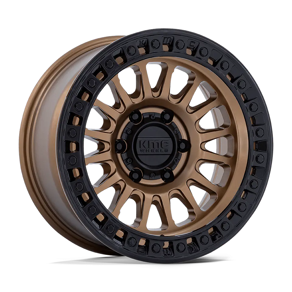 Juego de 4 llantas KMC KM552 IMS 17X8.5 6X139.7 ET-10 MATTE BRONZE W/ GLOSS BLACK LIP 1