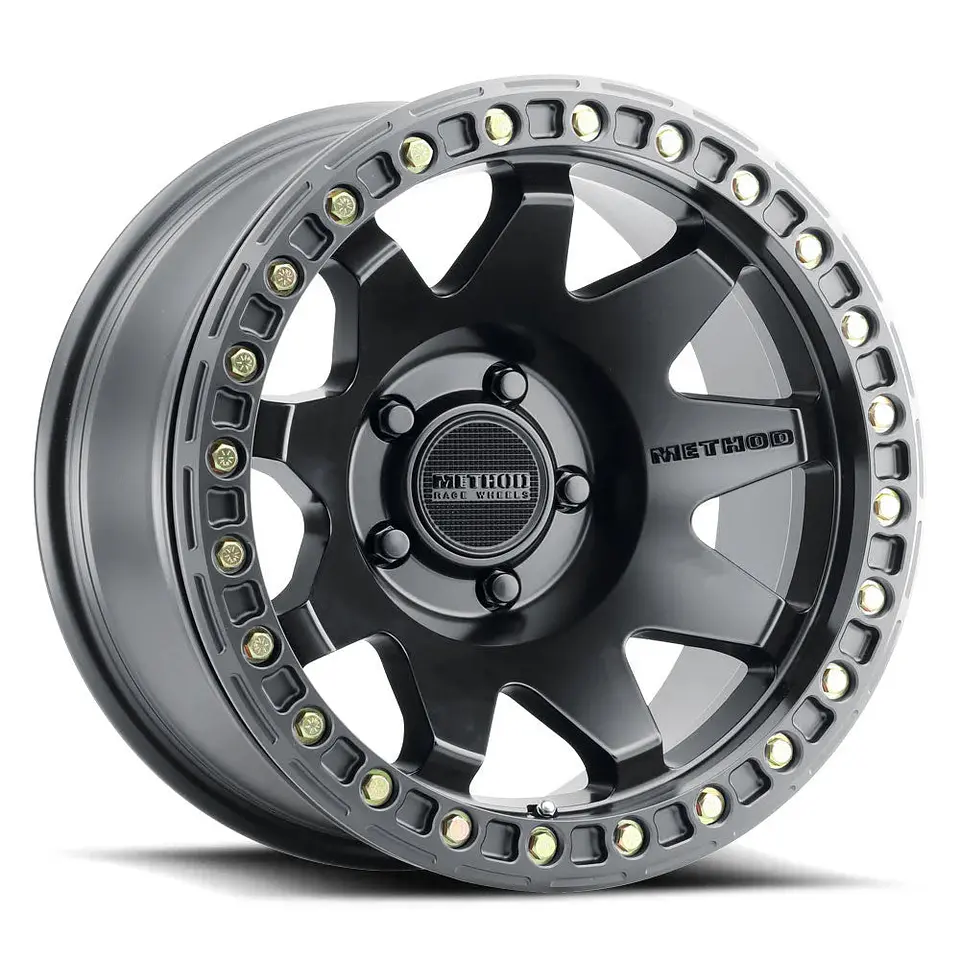 Juego de 4 llantas Method MR108 17x9 5x127 ET -44 Matte Black Beadlock 1