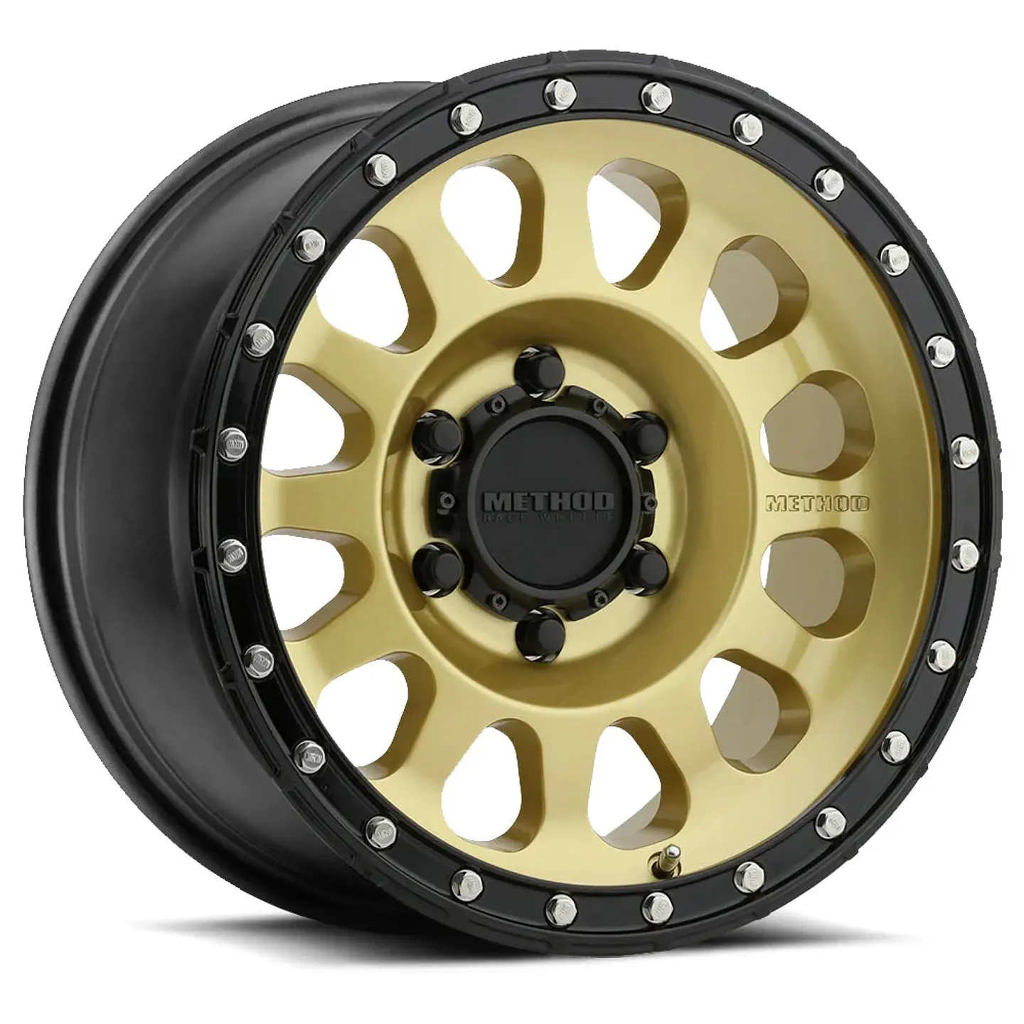 Juego de 4 llantas Method MR315 17x8.5 6x139.7 ET 00 Gold & Gloss Black Lip 1
