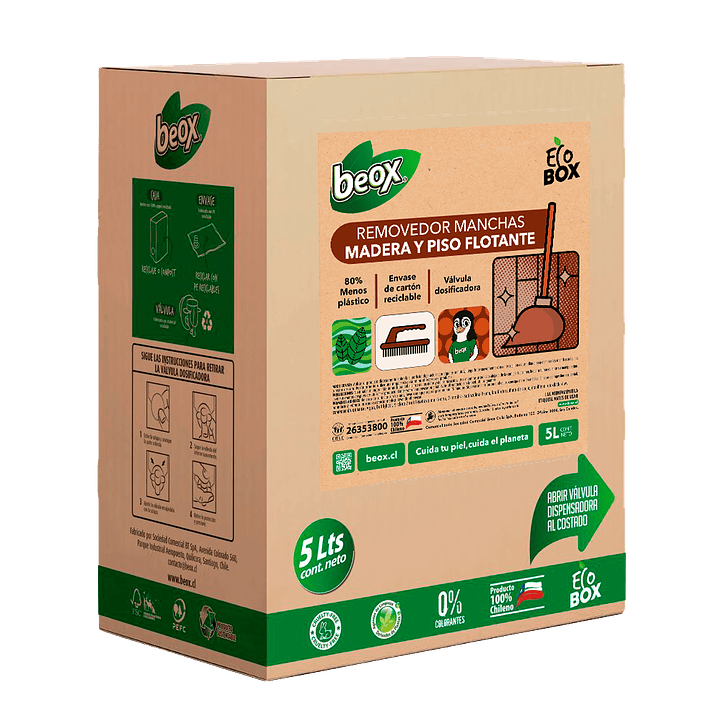 Removedor Ceras Pisos Flotante y Parquet Beox® Ecobox 5 Lts 5