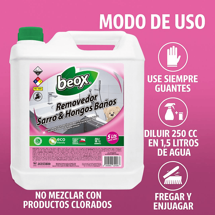 Removedor Sarro & Hongos Baños Beox® 5 Lts 3