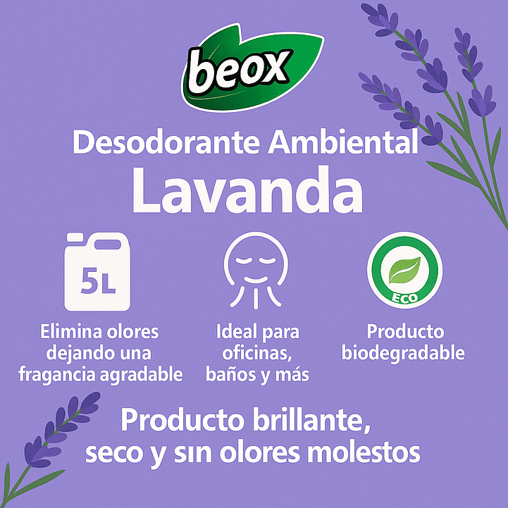 Aromatizador Telas Y Ambientes Lavanda Beox® 5 Lts 3