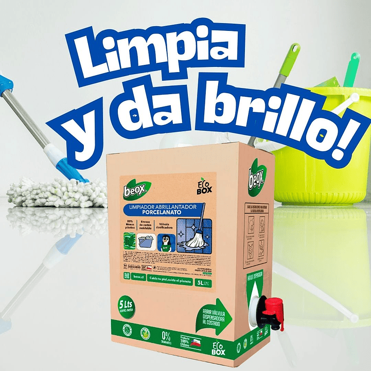 Removedor + Limpiador Piso Ceramicas/Porcelanato Beox® 5 Lts 5
