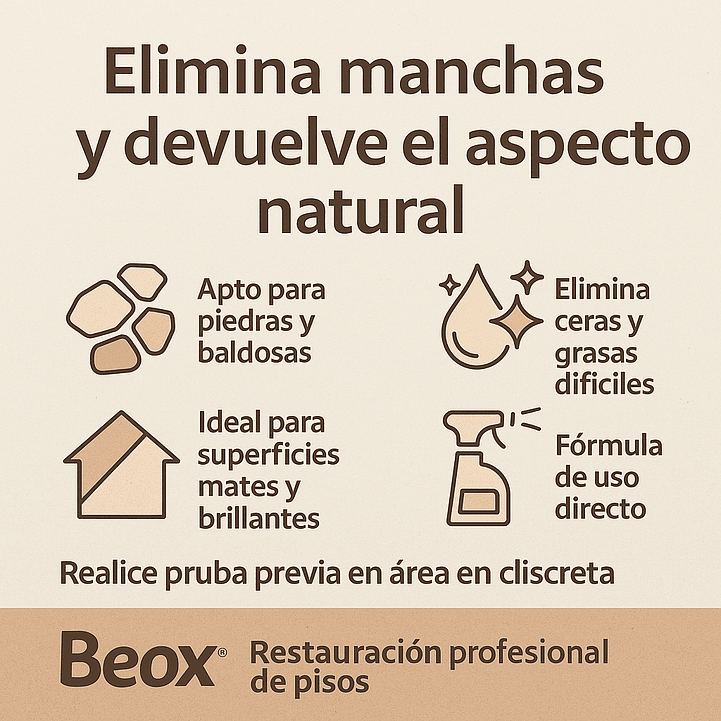 Removedor Manchas Baldosas Y Piedras Naturales Beox® 1 Lt 3