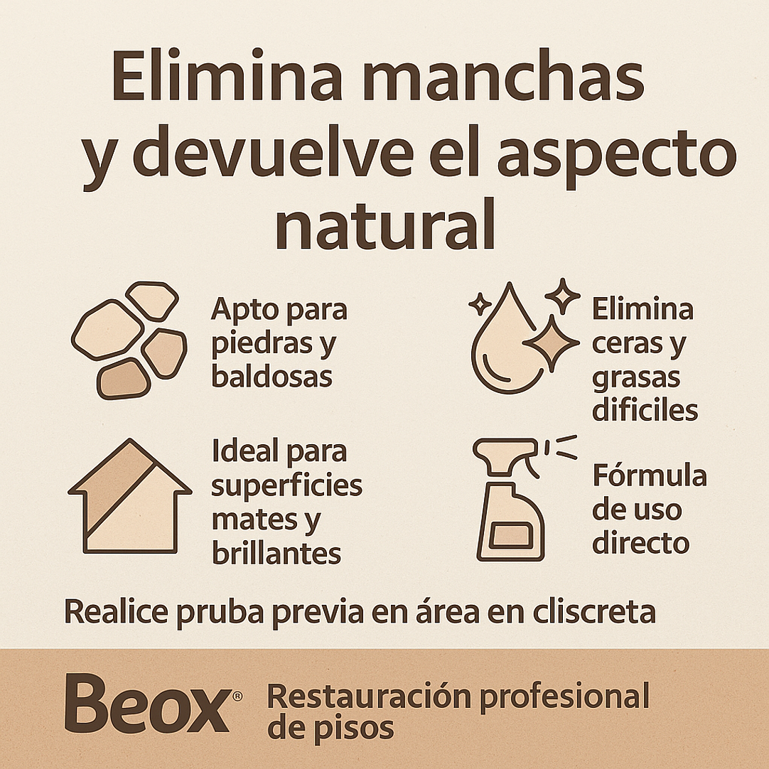 Removedor Manchas Baldosas Y Piedras Naturales Beox® Ecobox 5 Lts 3