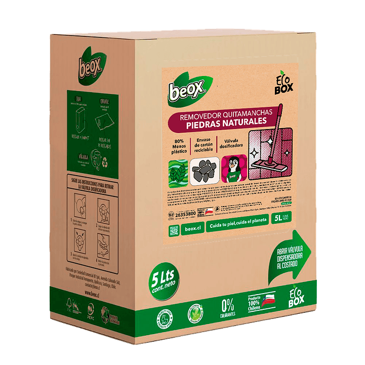 Removedor Manchas Baldosas Y Piedras Naturales Beox® Ecobox 5 Lts 5