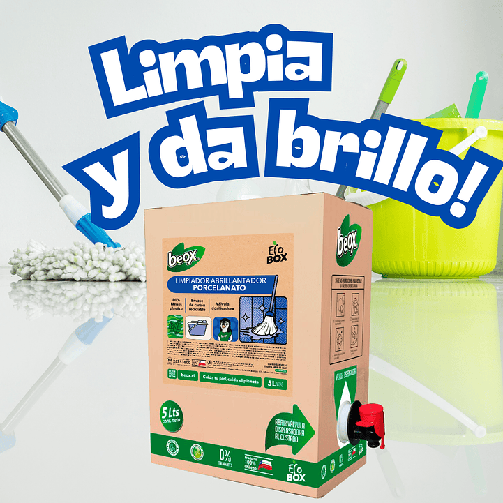 Limpiador Abrillantador Porcelanato Y Ceramicas Beox® Ecobox 5 Lts 4