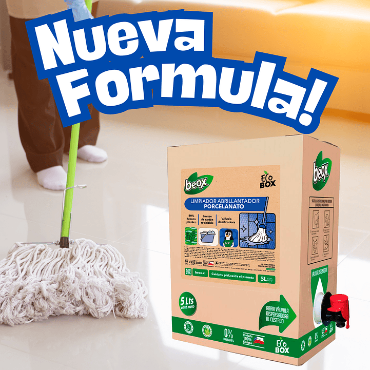 Limpiador Abrillantador Porcelanato Y Ceramicas Beox® Ecobox 5 Lts 5