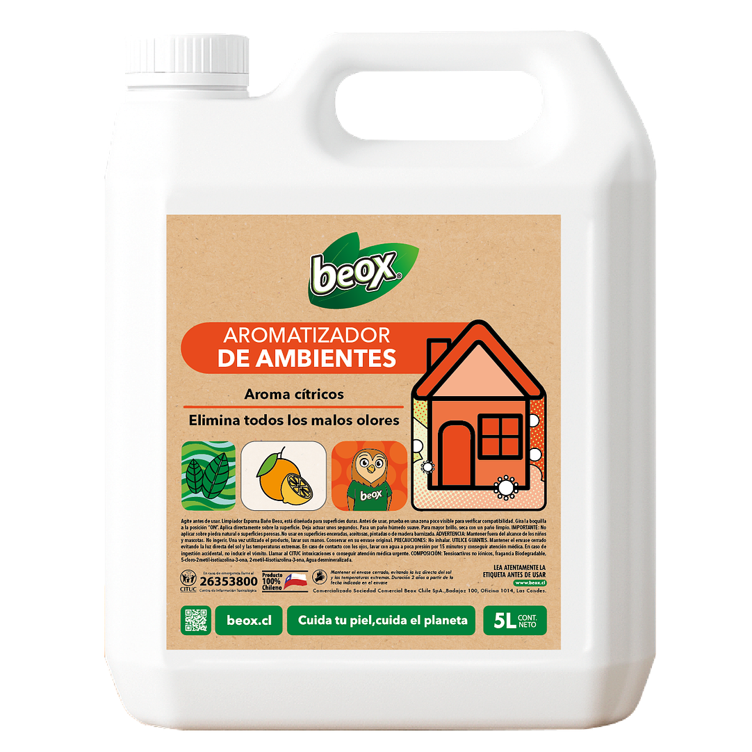 Aromatizador Telas Y Ambientes Citricos Beox® 5 Lts 1