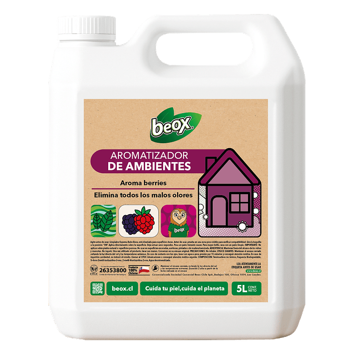 Aromatizador Telas Y Ambientes Berries Beox® 5 Lts 1