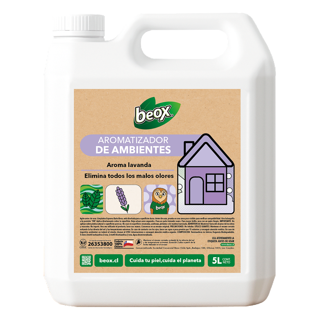 Aromatizador Telas Y Ambientes Lavanda Beox® 5 Lts 1