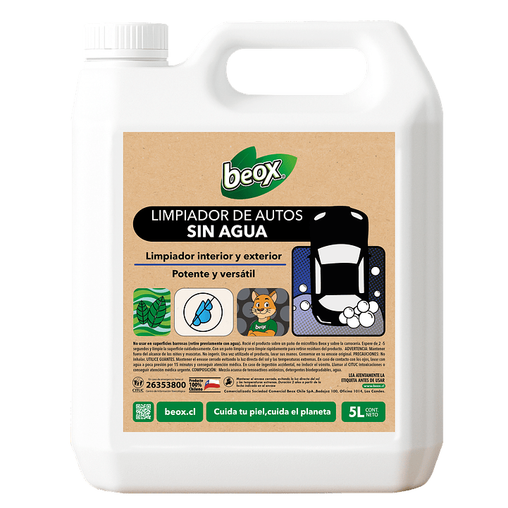 Limpiador De Autos Sin Agua Beox® 5 Lts 1