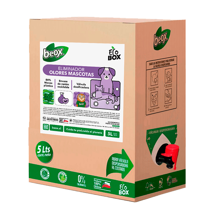Eliminador Destructor Olores Mascotas Beox® Ecobox 5 Lt 2