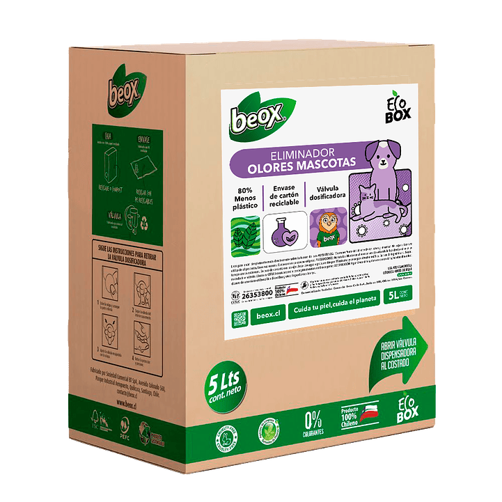Eliminador Destructor Olores Mascotas Beox® Ecobox 5 Lt 3