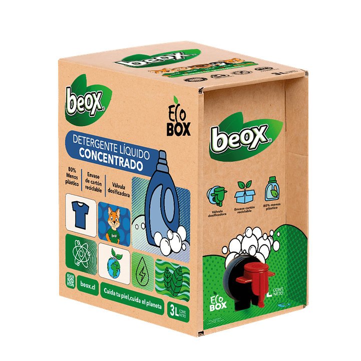 Detergente Liquido Ecologico Beox® Ecobox 3 Lts 1