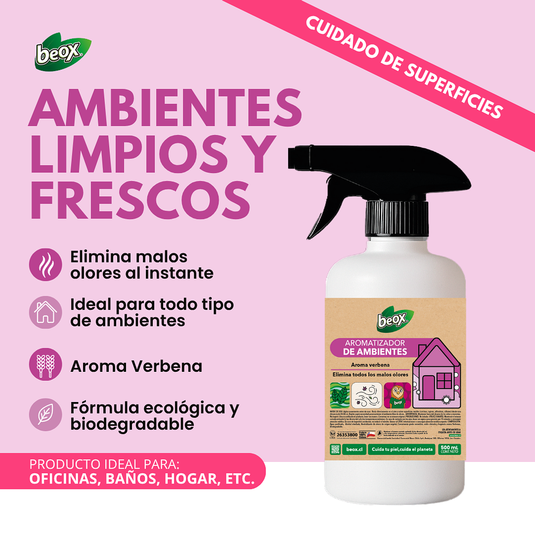 Aromatizador Telas Y Ambientes Verbena Beox® 500 Ml 2