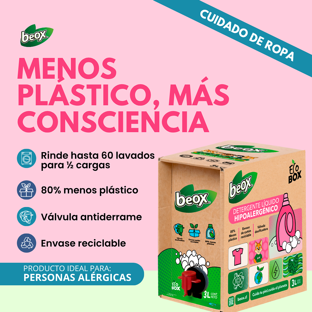 Detergente Hipoalergenico Beox® Ecobox 3 Lts 3