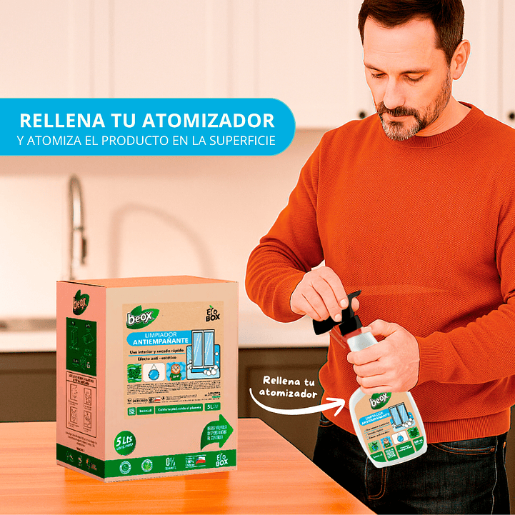 Limpiador Antiempañante Vidrios Beox® Ecobox 5 Lts 4