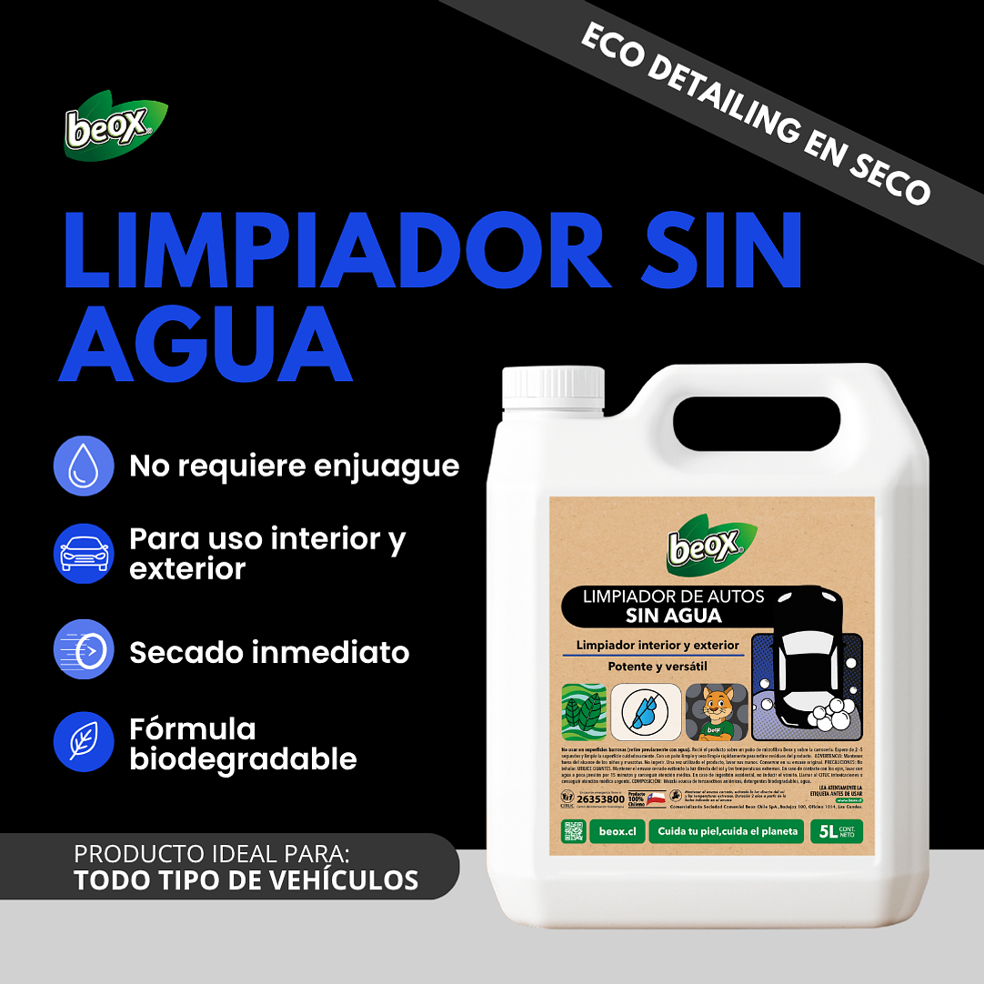 Limpiador De Autos Sin Agua Beox® 5 Lts 2