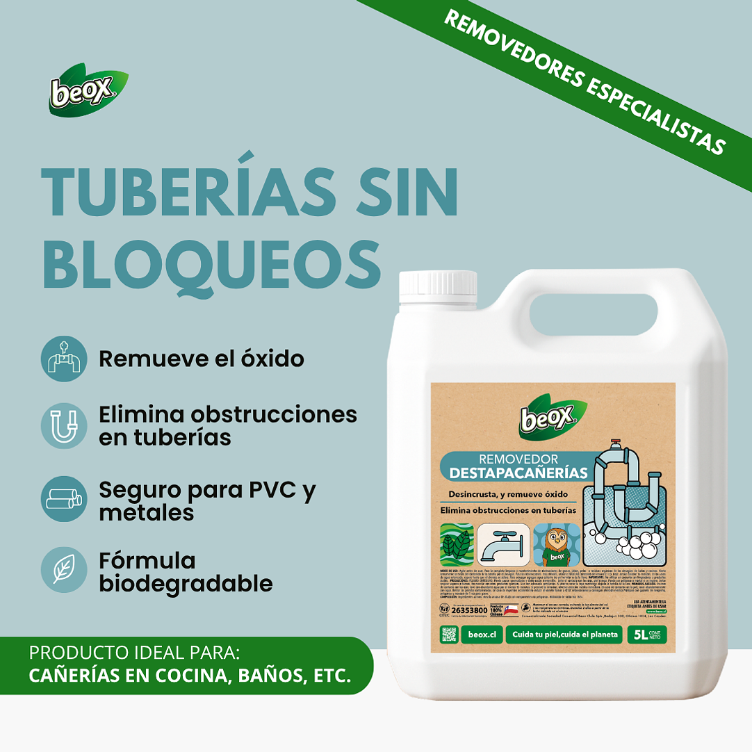 Removedor Destapacañerias Beox® 5 Lts 4