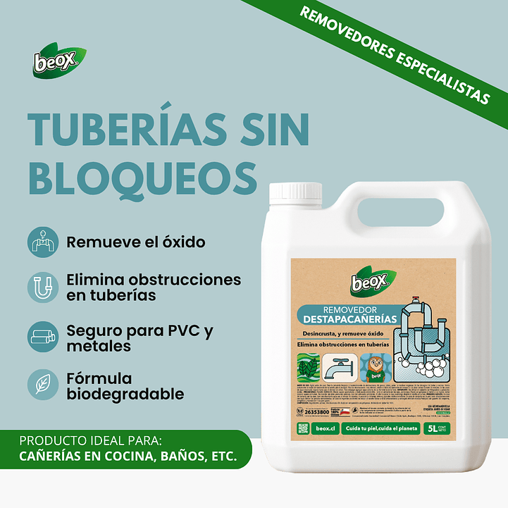 Removedor Destapacañerias Beox® 5 Lts 4