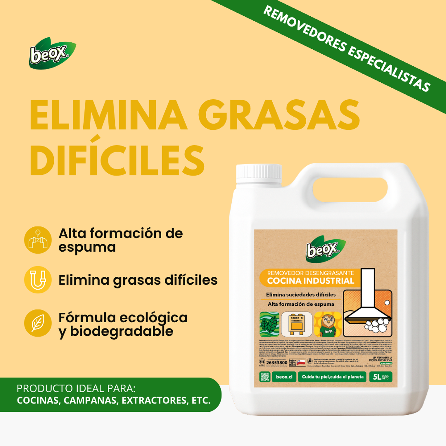 Removedor Desengrasante para Cocina Beox® 5 Lts 2