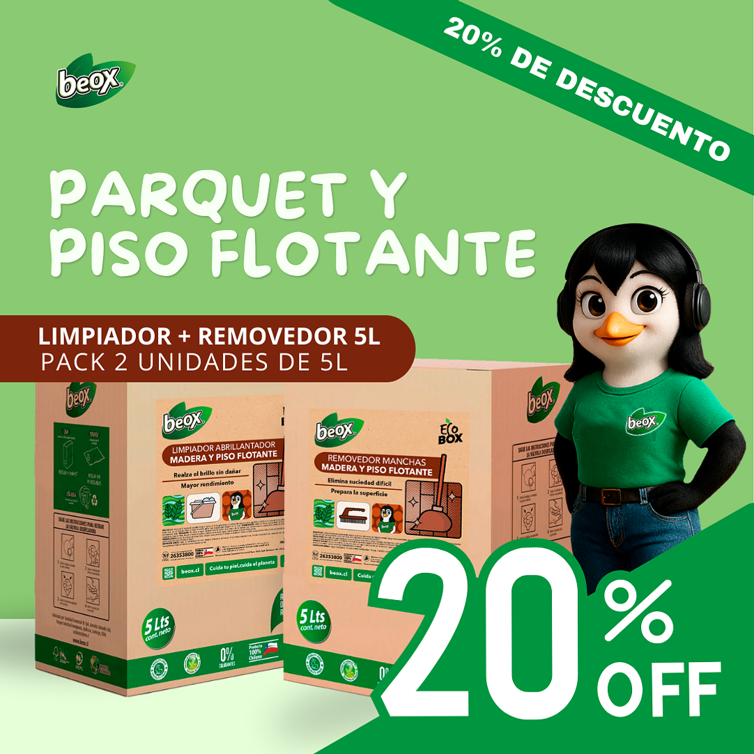 Removedor + Limpiador Piso Flotante/Laminado Beox® 5 Lts 1