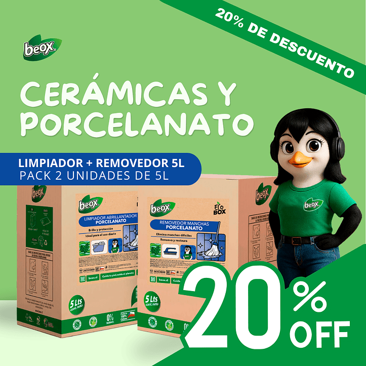 Removedor + Limpiador Piso Ceramicas/Porcelanato Beox® 5 Lts 1