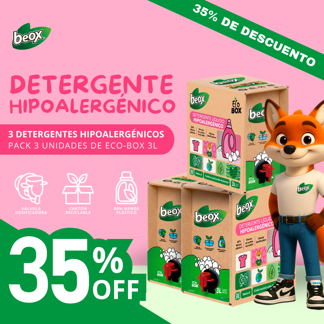 Pack X 3 Detergente Hipoalergenico Beox® Ecobox 3 Lts c/u 1